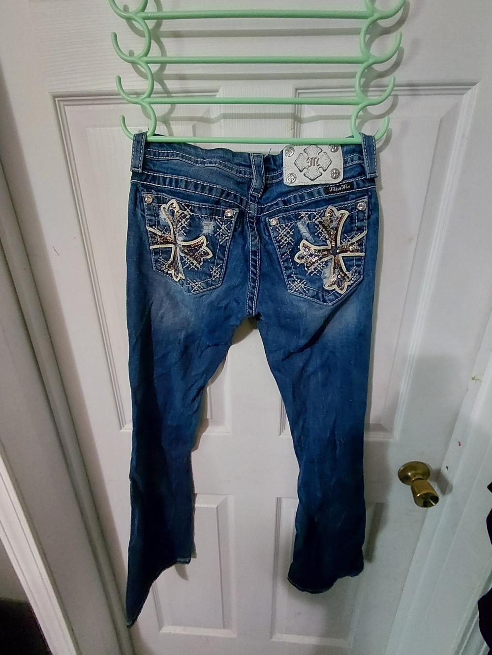 Miss Me Women's Blue Distressed Bootcut Jeans - Picture 2 of 6